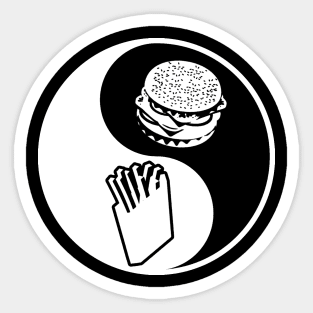 Yin and Yang of Burgers and Fries Sticker